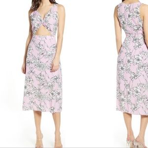 Leith twist front cutout midi dress